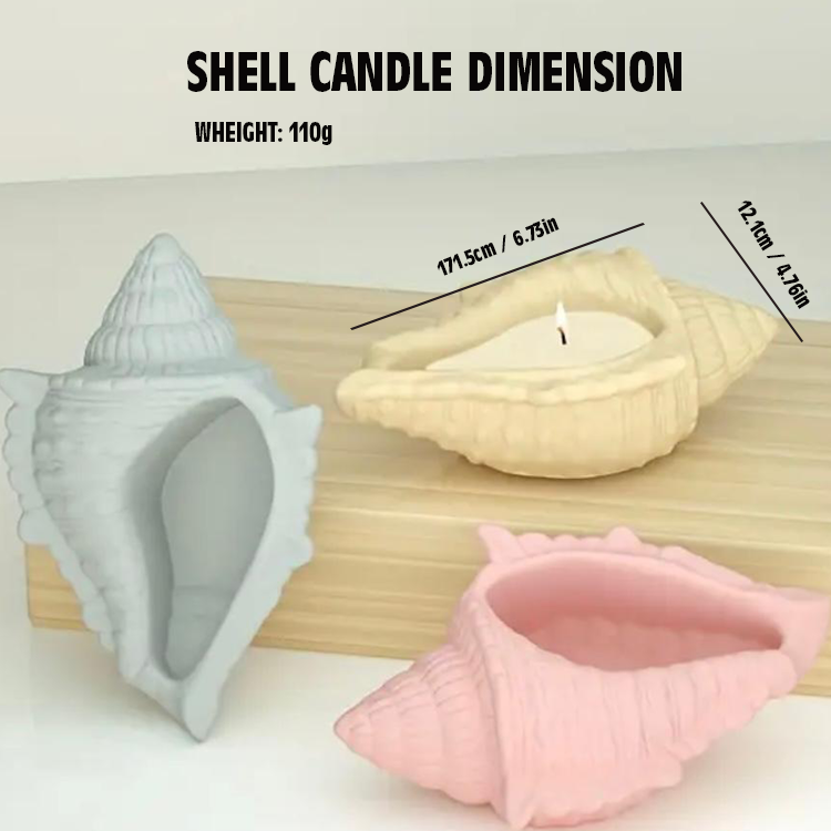 Ocean Breeze Scented Soy Shell Shape Candles