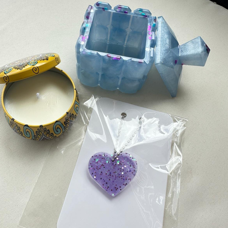 Eternal Creations: A Personalized Resin Art Gift & Candles Set