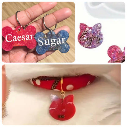 Personalsed Resin pet name tags