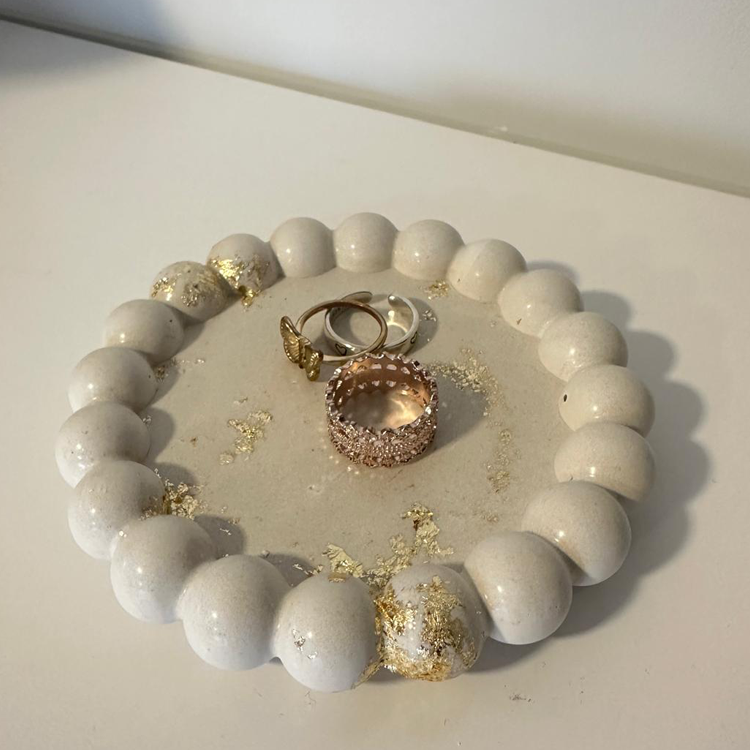Elegant Gypsum Decor Tray Set: Perfect for Showcasing Your jewellery